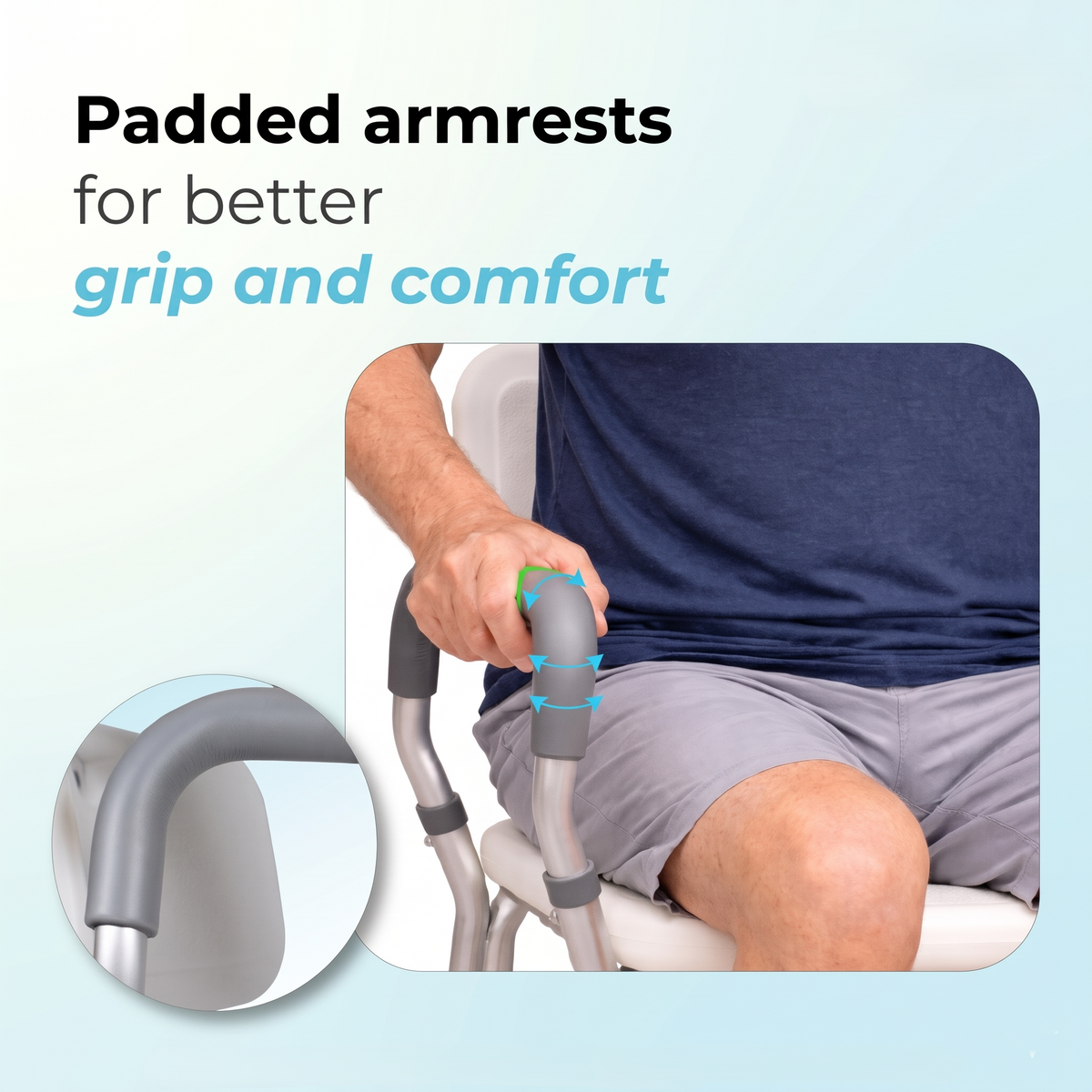 MCP Shower Chair For Seniors With Removable Back And Adjustable Legs