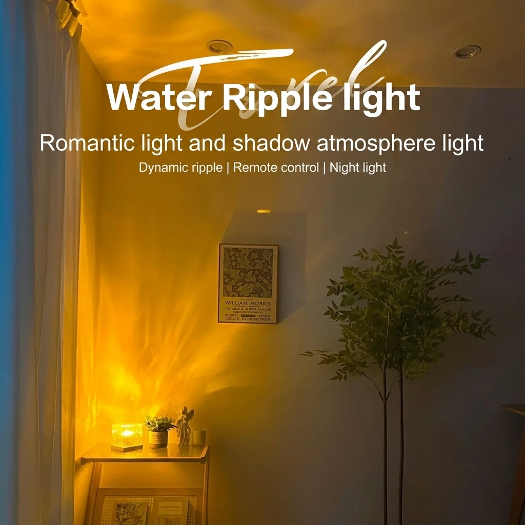 Dynamic Water Ripple Night Light – LED Projector Lamp