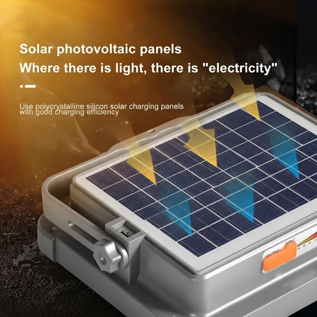 Solar LED Work Light – Portable Rechargeable Flood Light, IP66 Waterproof & USB Charging