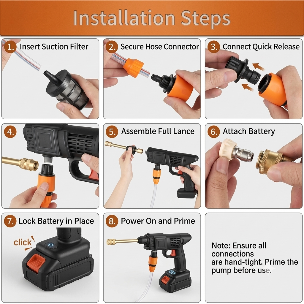 Cordless Portable Wireless Pressure Washer Gun 48V
