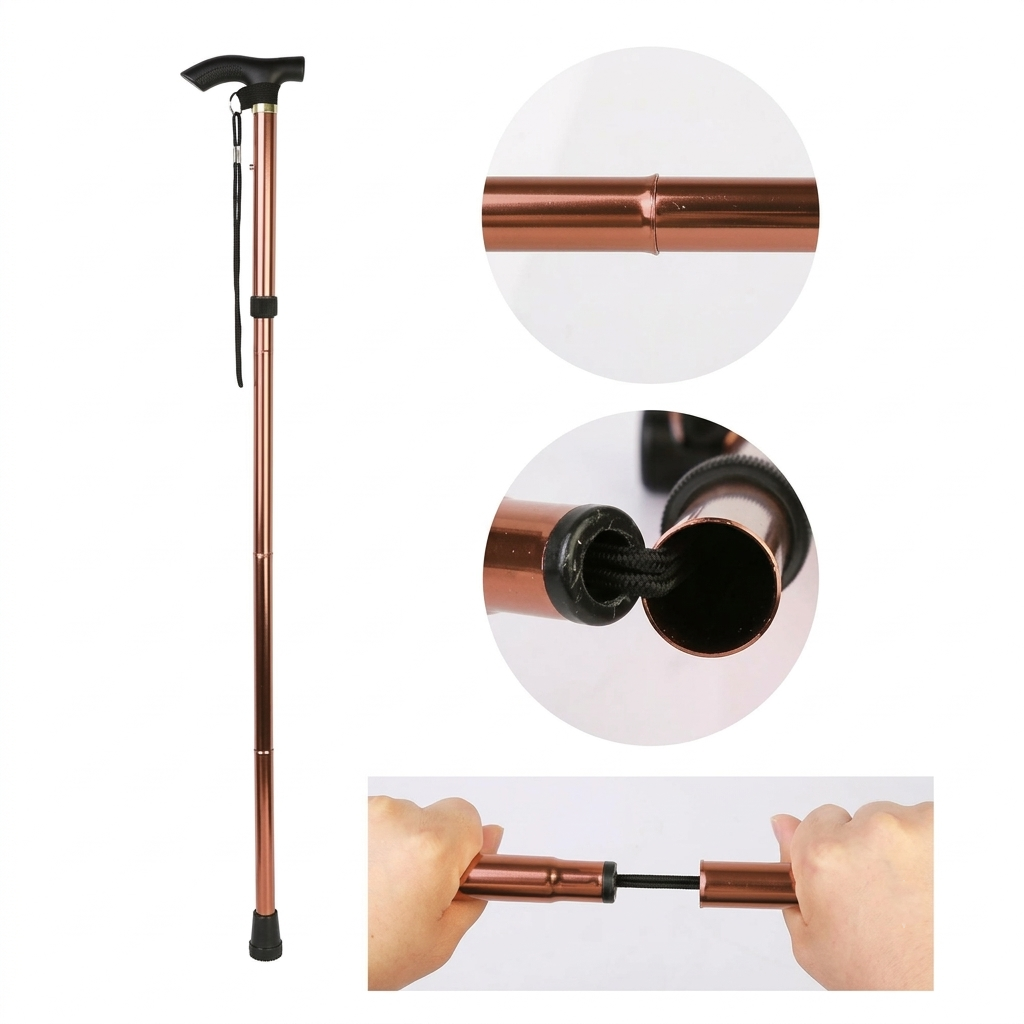 MCP Aluminum 4 Fold Walking Stick Height Adjustable