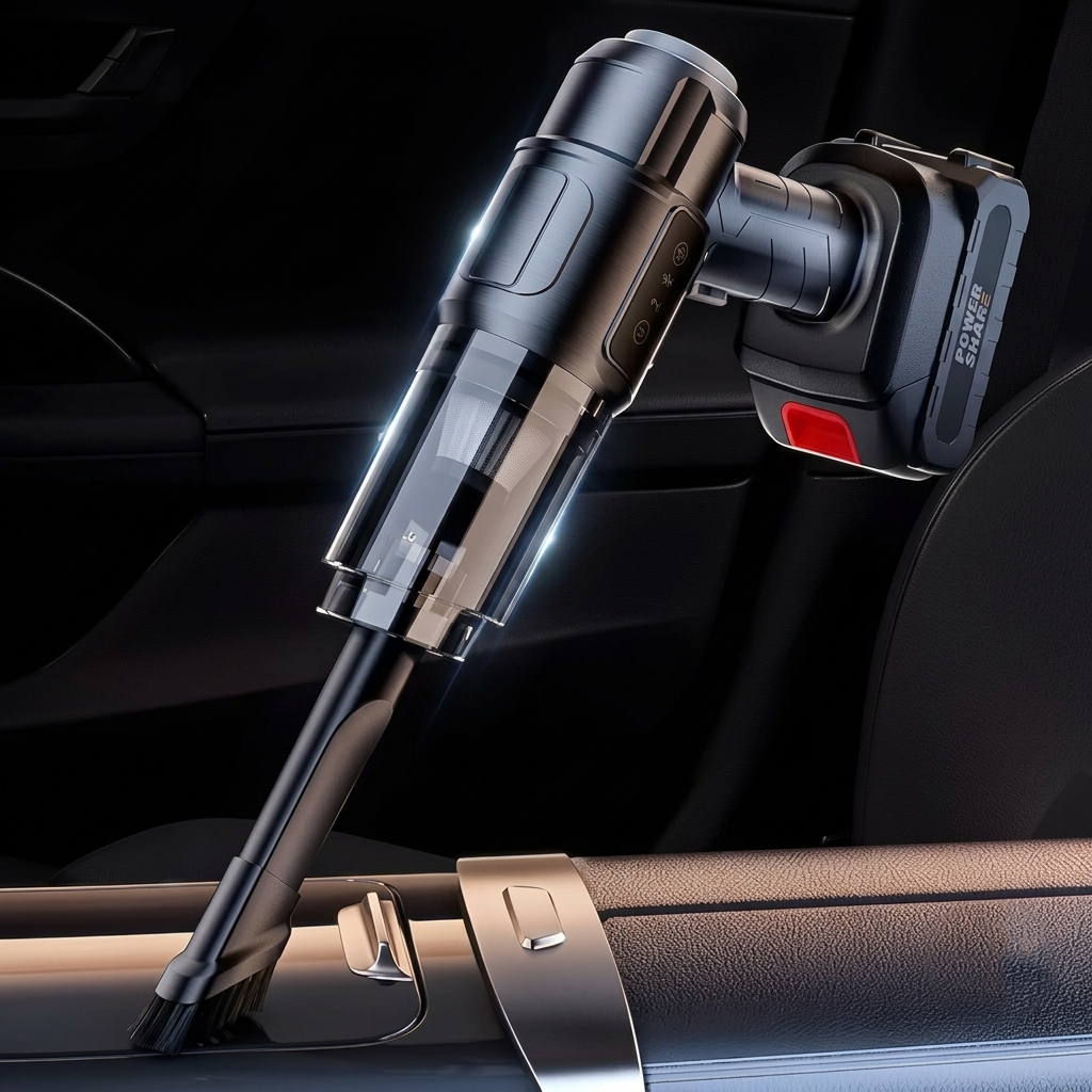 Wireless Handheld Car Vacuum Cleaner, 3-In-1 High Power 18000PA, Portable Car Vacuum Cleaner With Blower Battery For Home & Car, 50-60 Min Runtime, Brushless Motor, Black