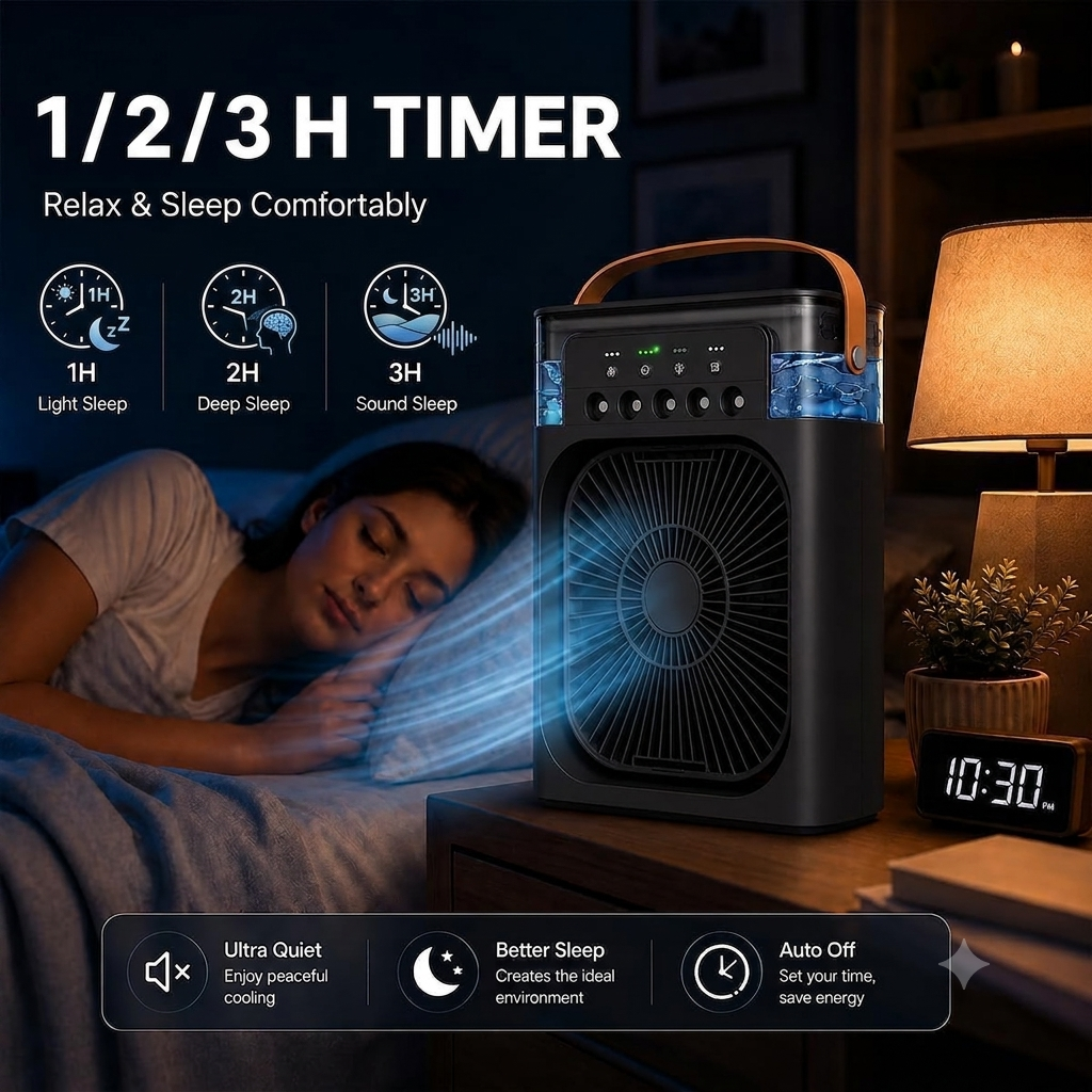 Portable Air Cooler Table Fan with Humidifier