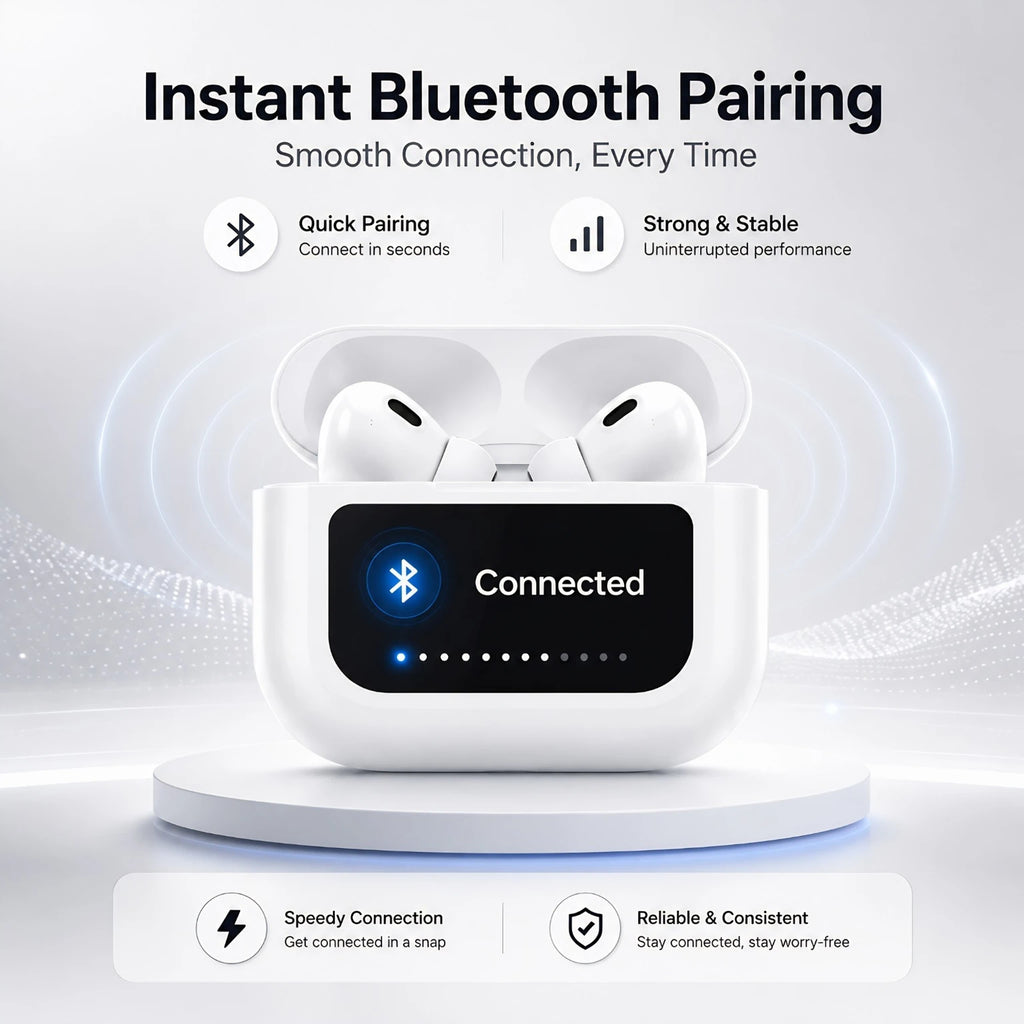 Bluetooth wireless earpod with display